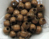 Wooden Beads Beige Brown Round 7,5mm (15 pcs)