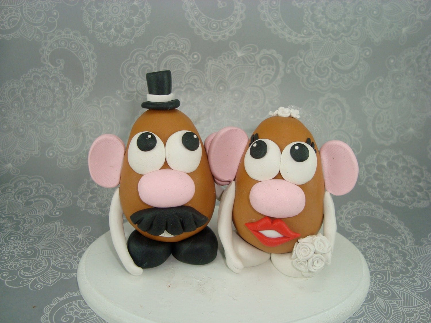 Custom Handmade Mr and Mrs Potato Head cake by AnimalCakeToppers