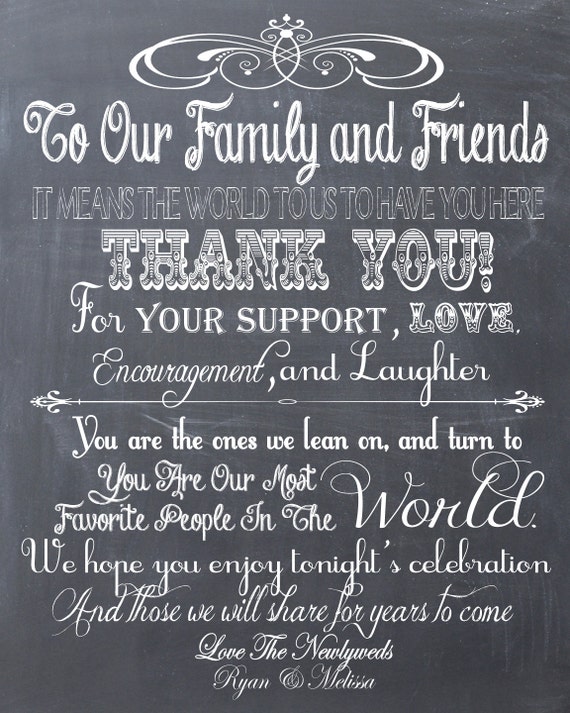 Personalized Chalkboard Wedding Thank You Guest by EllaJaneCrafts
