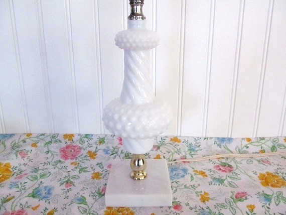 Glass White Hobnail milk Lamp Milk white hobnail lamp Etsy glass vintage by  Vintage on CheshiresFantasy