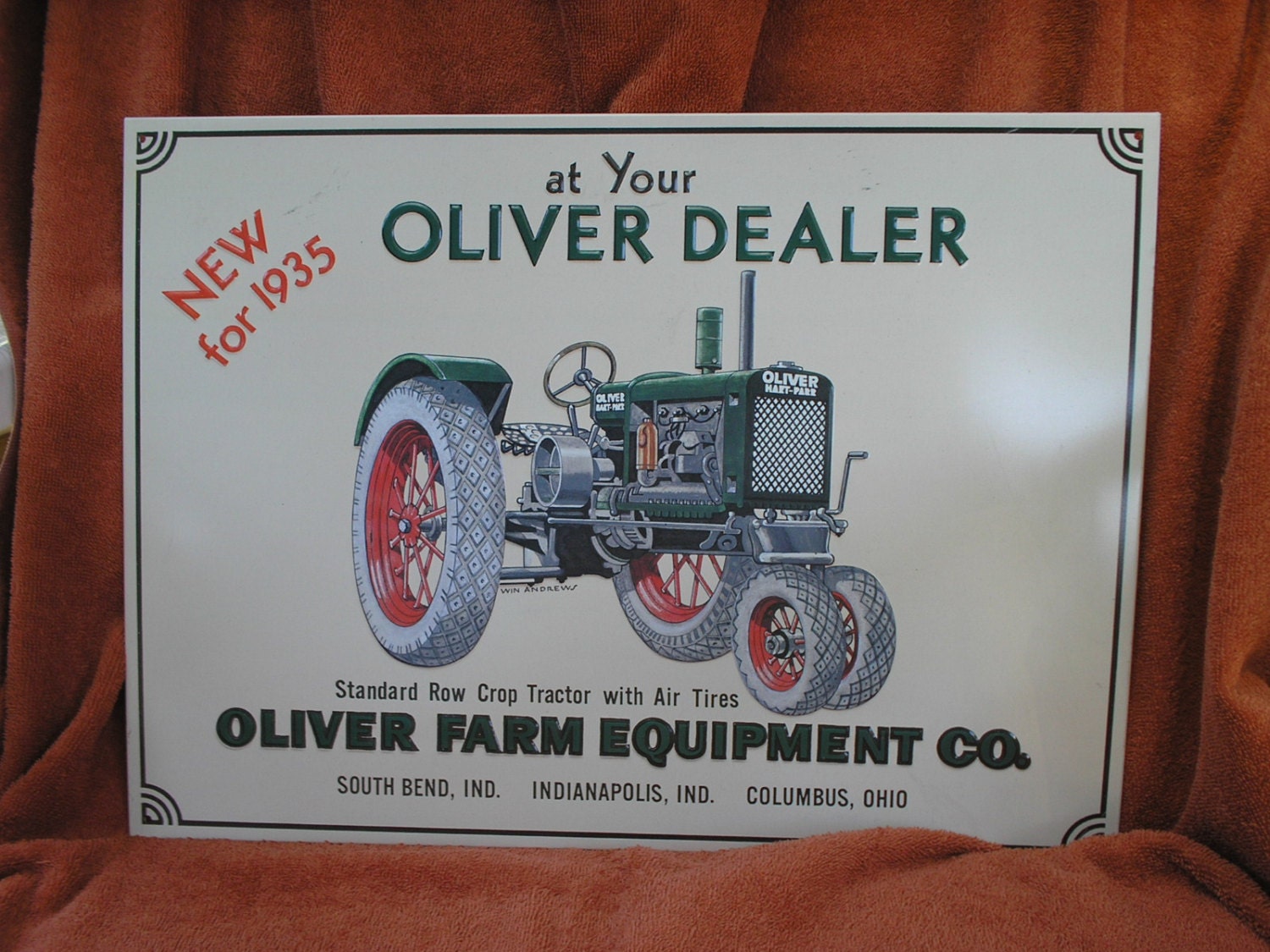 Oliver tractor tin sign by on Etsy