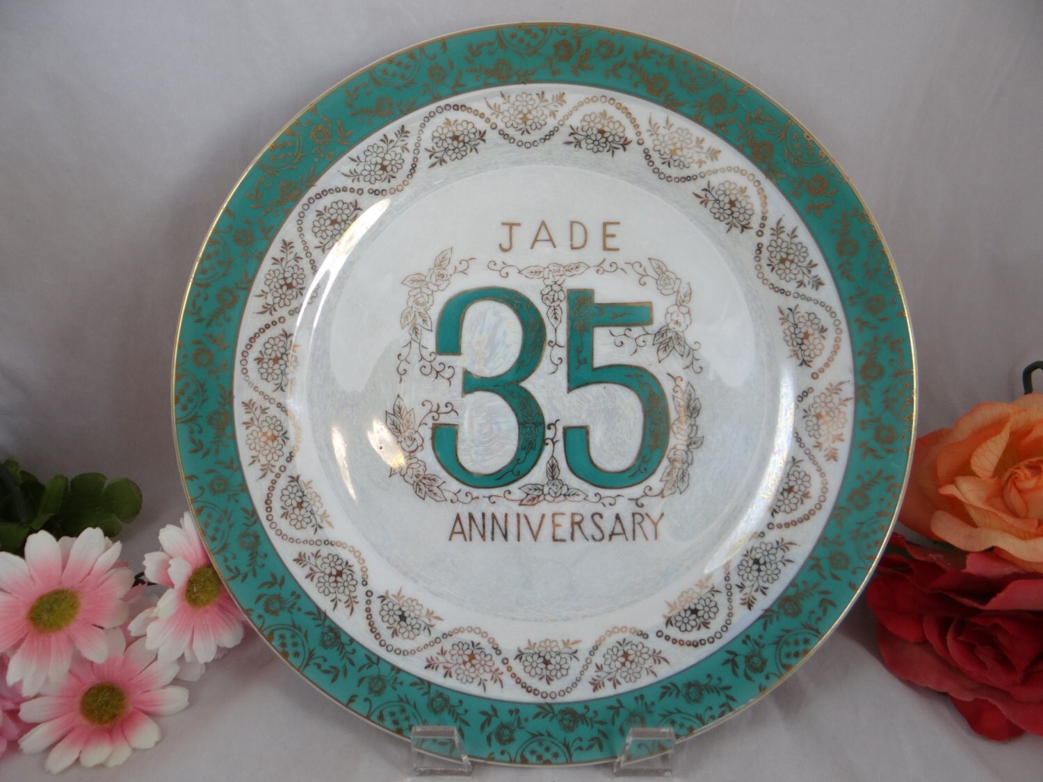 Vintage 35th Jade Wedding Anniversary Norcrest Fine China