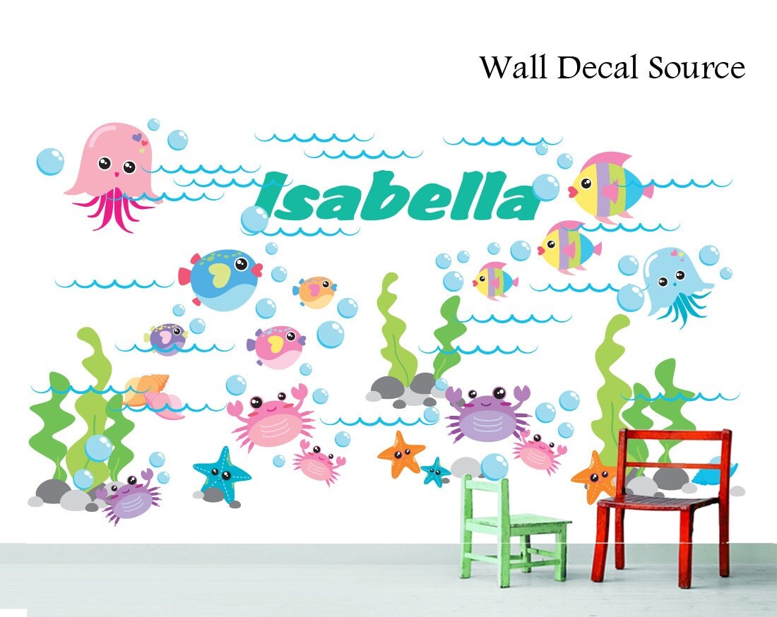 Under the Sea Vinyl Stickers Fish and Sea Creatures Wall