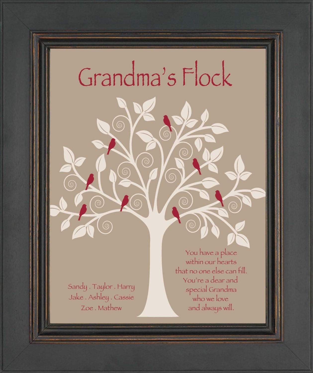 Grandma Gift Family Tree Personalized gift for Grandmother
