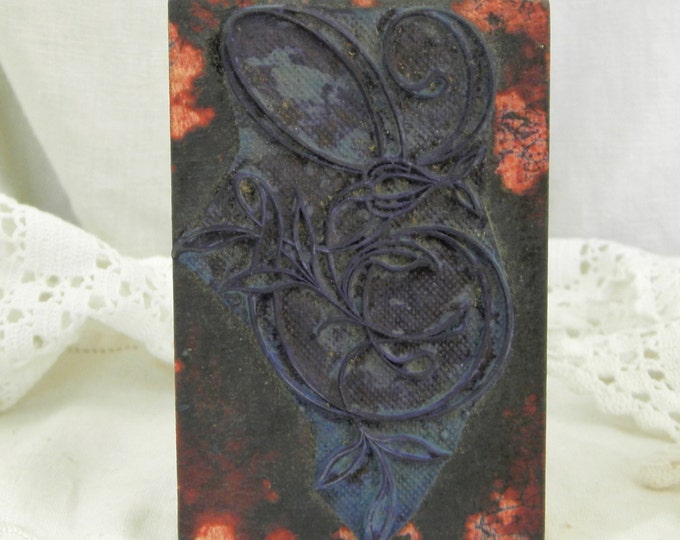 Very Large Antique French Monogram Embroidery Ink Stamp with the Letter G / Vintage French Sewing/ French Decor/ Habadashery/ Craft Supplies