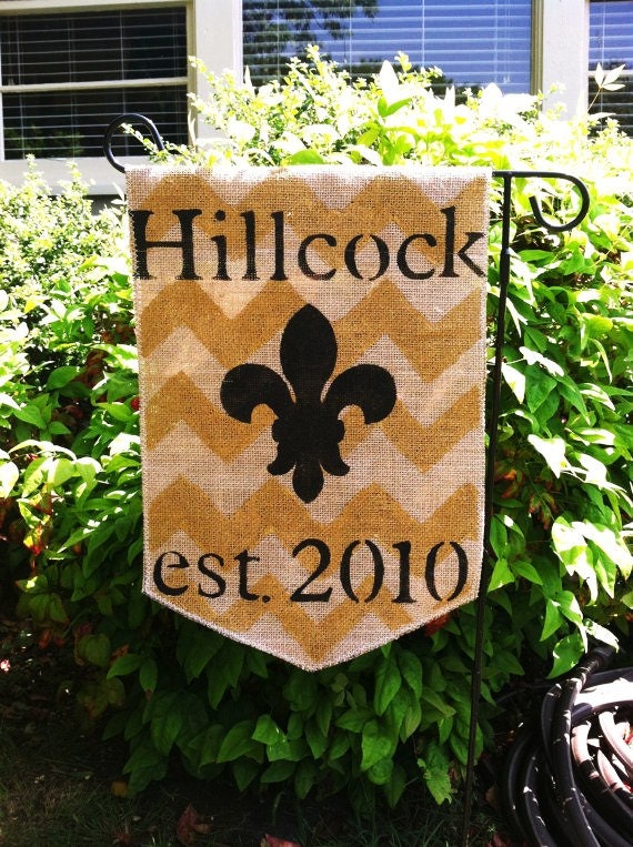 Custom Burlap Garden Flag with Last Name and by ModernRusticGirl