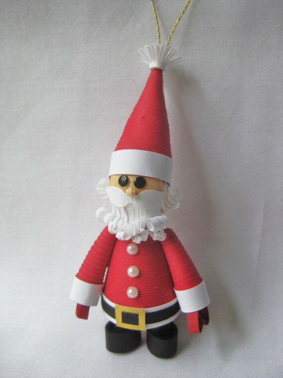 Santa Claus quilled Christmas ornament