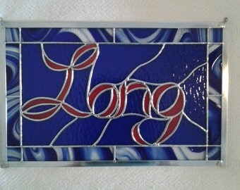 Custom Stained Glass Sign - Stained Glass Logo - Stained Glass Name - Stained Glass Window - Stained Glass Panel