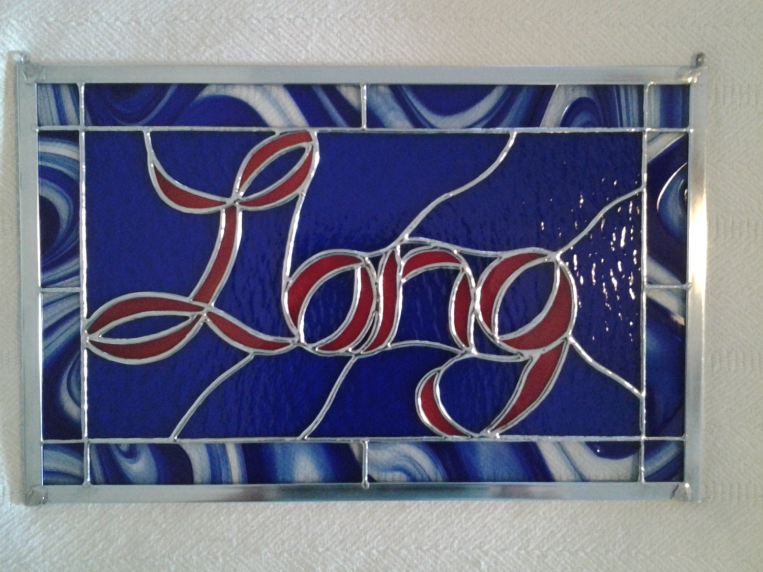 Custom Stained Glass Sign Stained Glass Logo Stained Glass