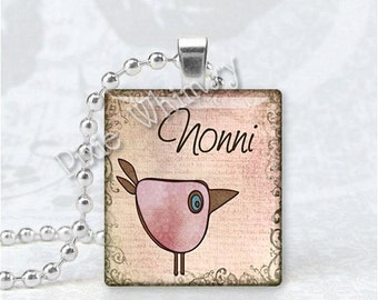 NONNI Pendant, Grandma, Grandmother, Granny, Italian Word, Scrabble Tile Art Pendant Charm Jewelry