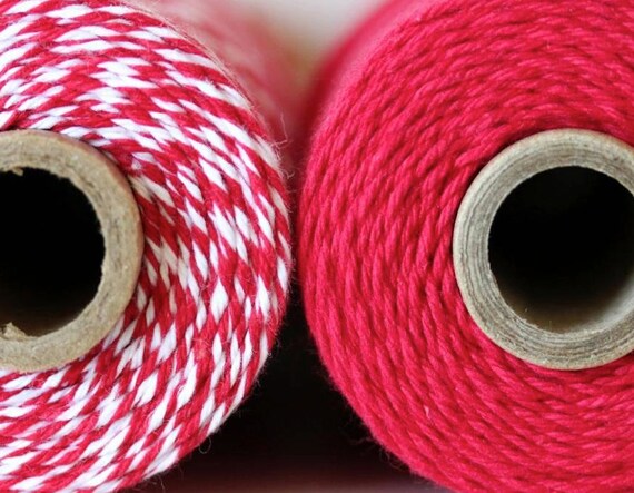Bakers Twine - MARASCHINO Twist and Solid - 4 Ply Twine - 240 Yard Spool - The Twinery - Craft Supplies Il_570xn