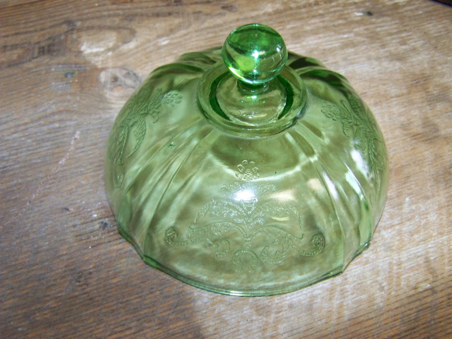 Replacement Lid Depression Glass Lid Green Depression Glass