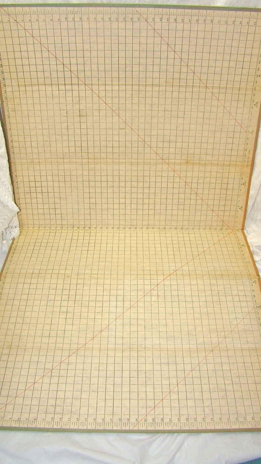 Vintage Fabric Cutting Board. Pattern Cutting Mat. Sewing
