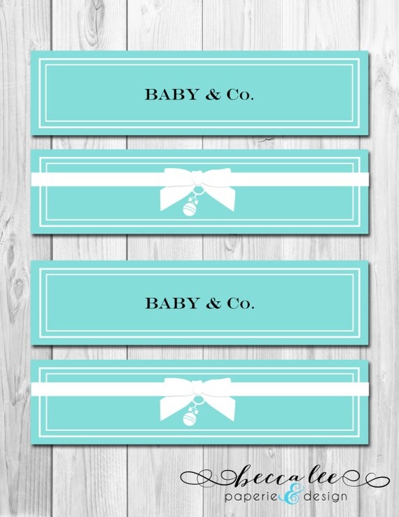 INSTANT DOWNLOAD - Baby & Co Water Bottle Labels - Tiffany Inspired Baby Shower - DIY - Printable Il_570xn