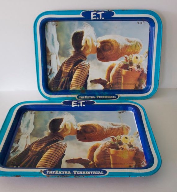 Set of Two 1980s E.T. TV Trays // 80s Pop by VintageLoveJunk