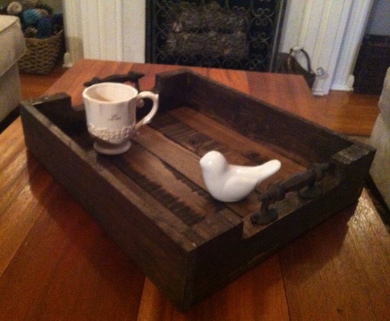 Reclaimed Wooden Tray with Metal Handles by NatureColorLovers