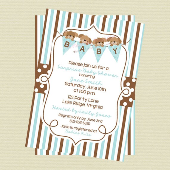 Printable Blue Puppy Shower Invitation Il_570xn