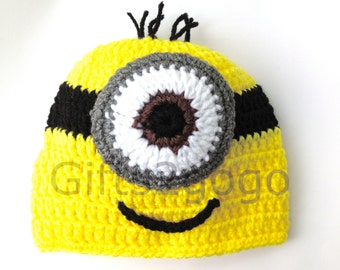 Minion Hat - Crochet Hat - Hats - New Born Crochet Hat - Child Hat