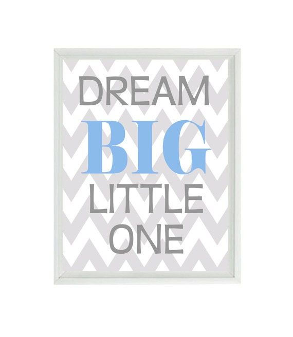 Download Dream Big LIttle One Quote Nursery Art Typography Word Art