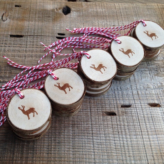 Birch Wood Deer Tags by DistressedBeautiful on Etsy