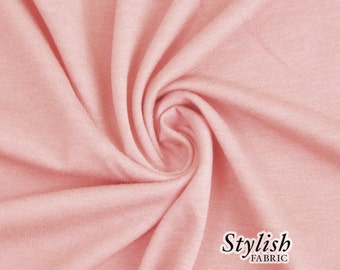 Dusty Pink French Terry Fabric by the yard, French Terry Fabric for Pants, Sweater, Shorts, Sweatpants, Yoga Fabric - 1 Yard Style 506