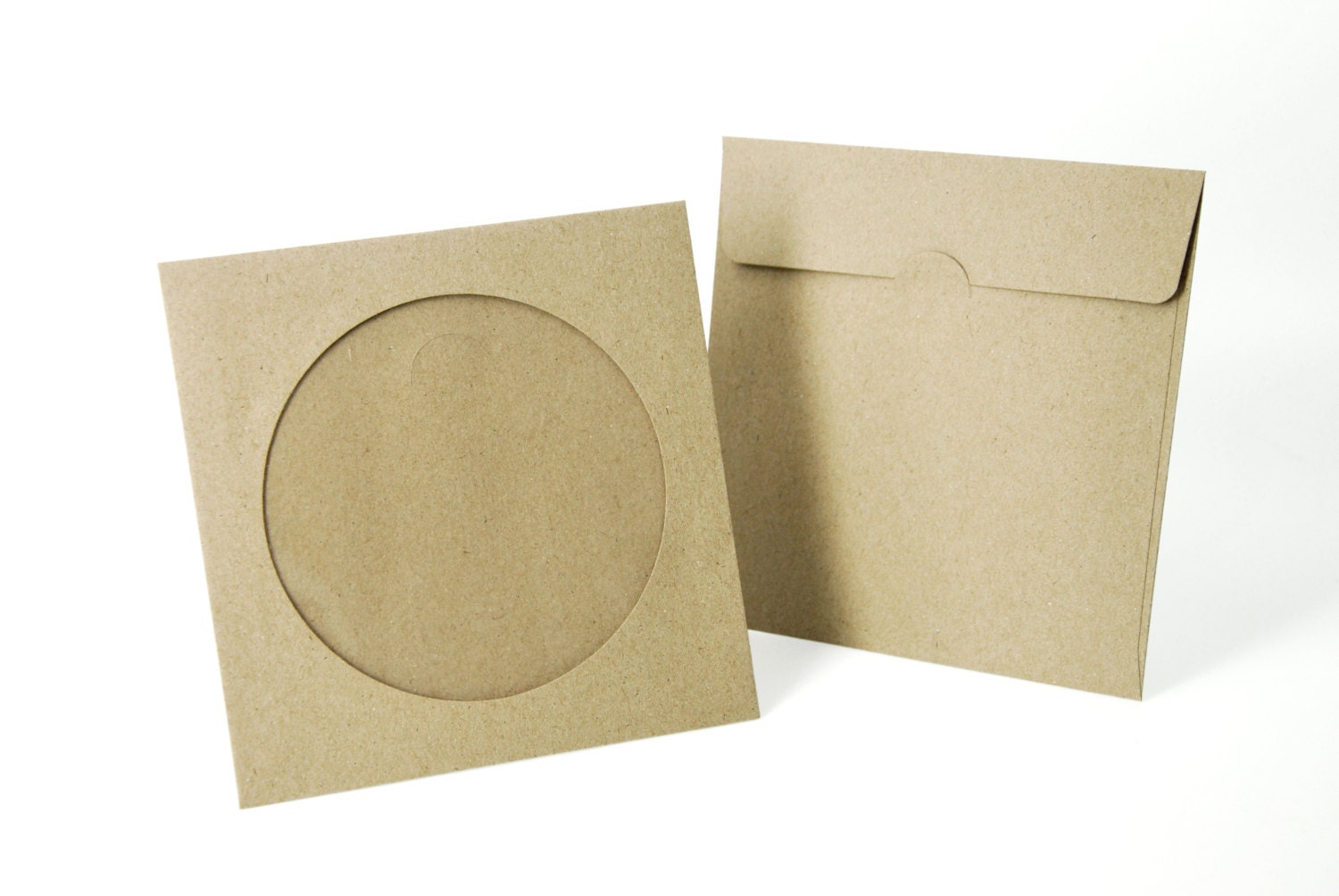 50 Kraft CD Envelopes with window Blank Made of recycled