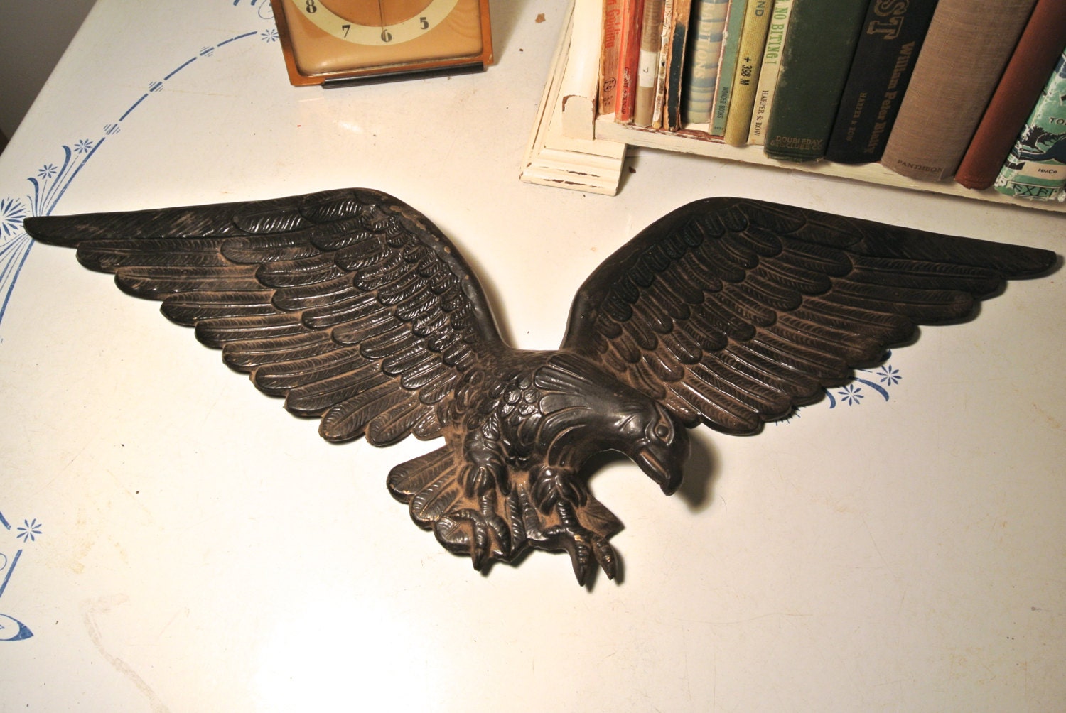 Vintage Farm Fresh Cast Iron Eagle Wall by SemiUrbanCollector