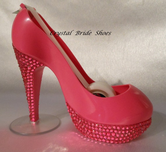 Pink Sellotape/Scotch Tape dispenser with by CrystalBrideShoes