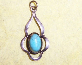 CHILDS PENDANT Native American Made Sterling Turquoise