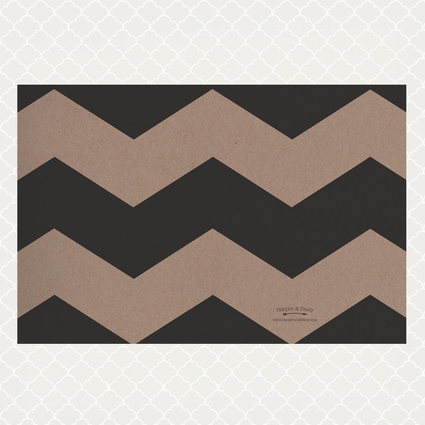 Black Chevron Paper Placemats