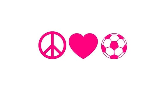 Download Items similar to PEACE LOVE SOCCER Vinyl Decal Great for ...