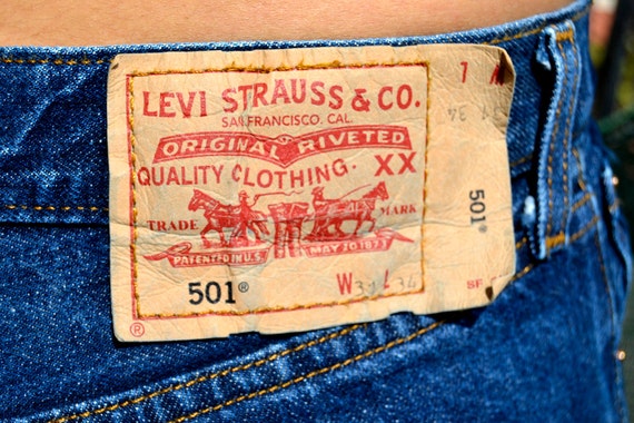 Long pants cuffed Cowboy Vintage LEVIS 501 Retro 90s