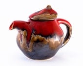 Coffee pot teapot kettle pottery red pot ceramic stoneware pot - red brown - unique handmade pot