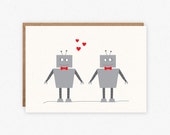 Gay Valentine's Day Robot Card - Gay Valentine Card - Robot Anniversary Card - Robot Love Card Il_170x135