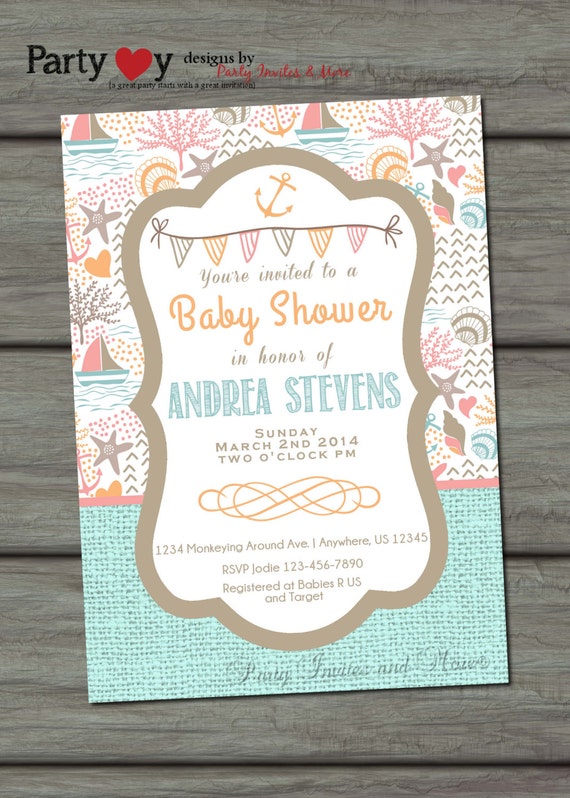 Gender Neutral Nautical Baby Shower Invitations 9