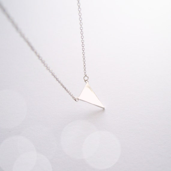 Geometric Triangle Necklace in Silver