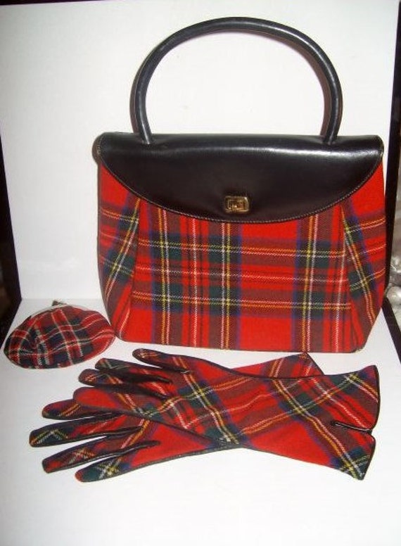 red tartan plaid handbags