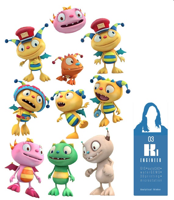 Henry Hugglemonster Gang Cut-Outs Digital by Nanogramstore on Etsy