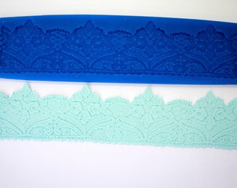 LACE MOLD 13 Inches (Jumbo) SILICONE Mold For Fondant, Gum Paste, Chocolate, Hard Candy, Fimo, Clay, Soaps