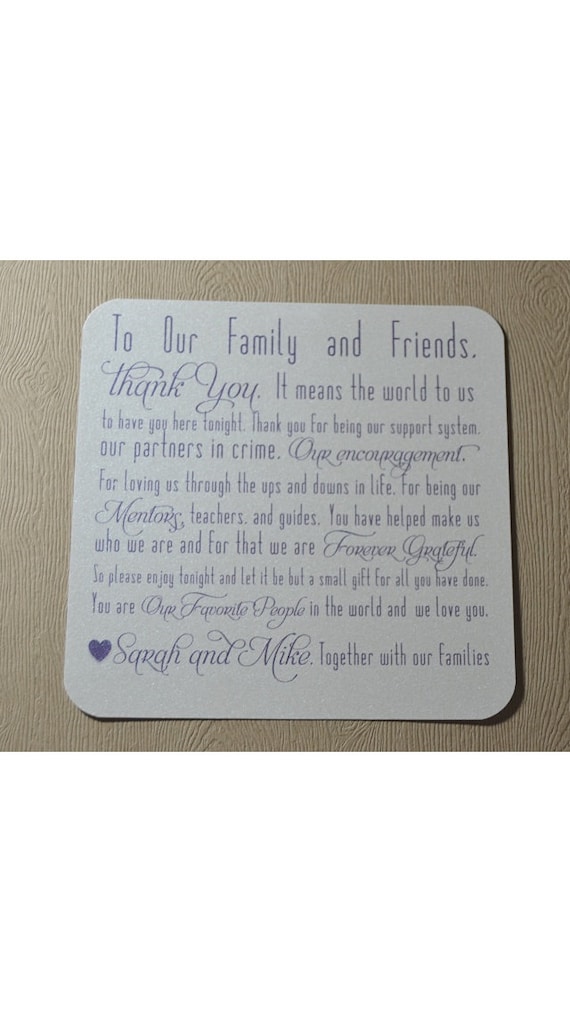 100 Thank You Wedding Reception Cards PlaceCards Signs Champagne