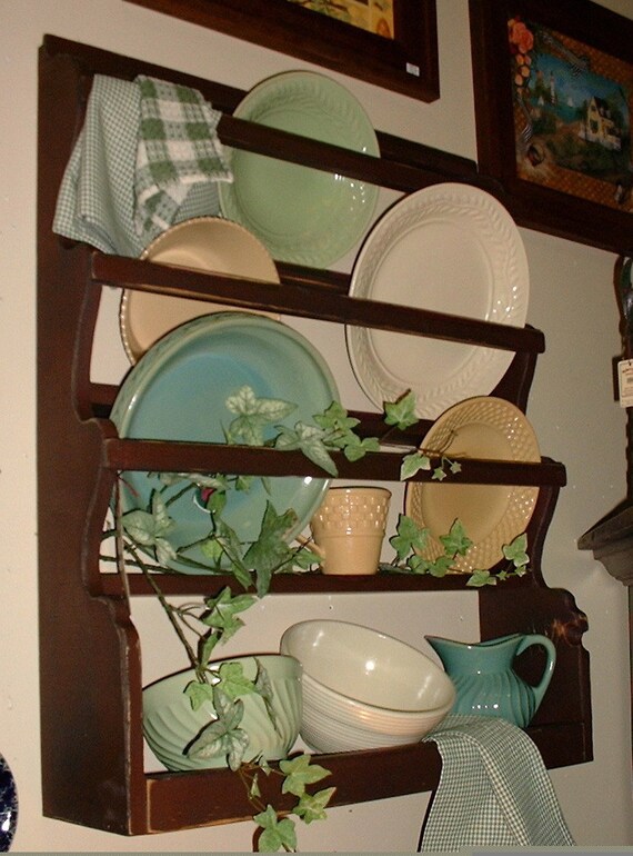 Primitive Plate Rack with Front Rails Your Choice of Colors