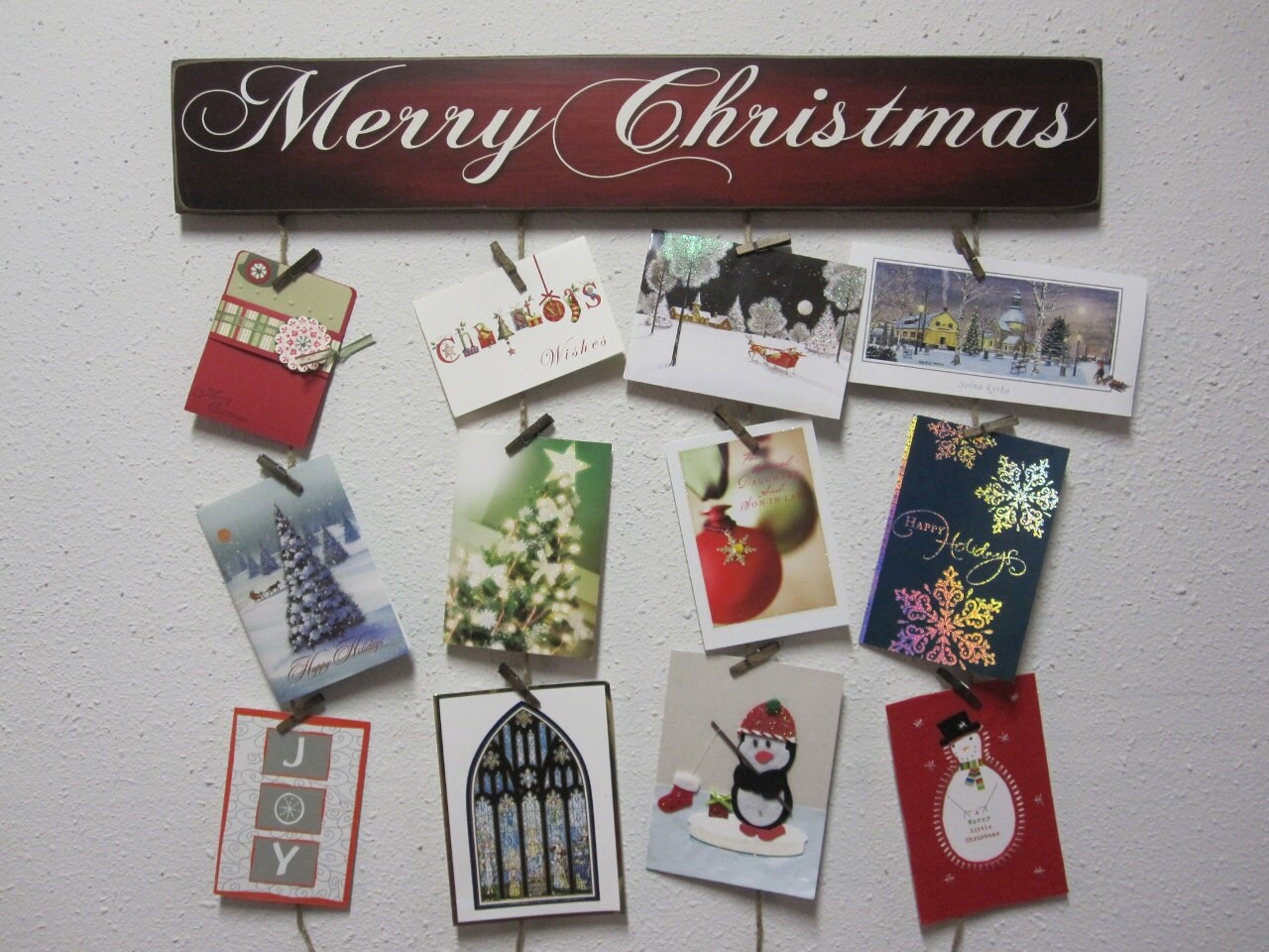 Christmas Card Holder Merry Christmas Card Hanger by BornOnBonn