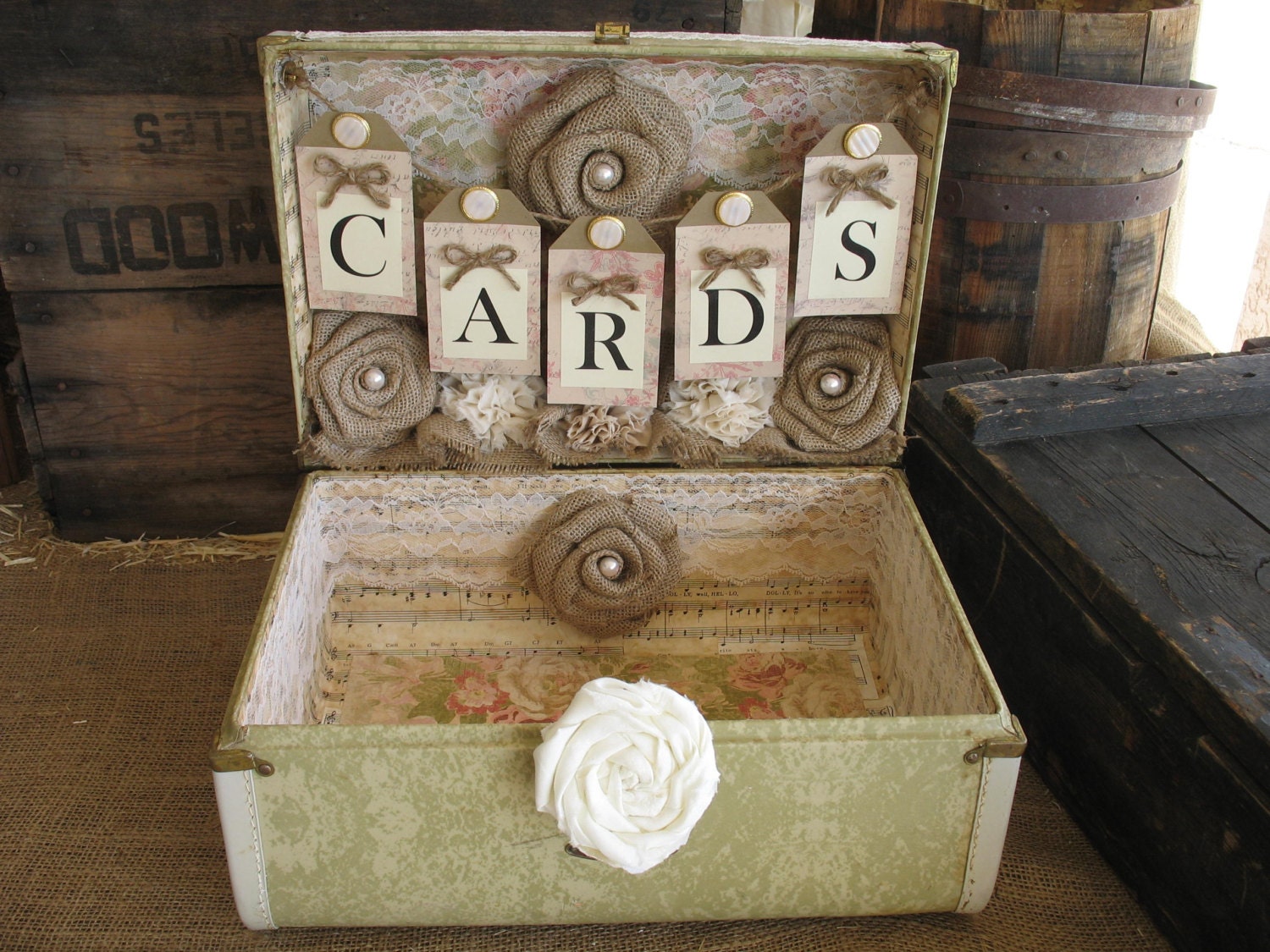 Vintage Suitcase Wedding Card Box Wedding Card Holder Wedding