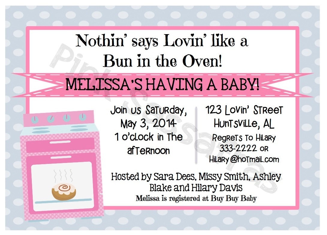 Bun In The Oven Baby Shower Invitations 8