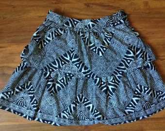 Double Tiered Layered African Print Skirt