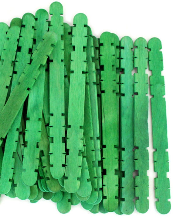 1000 Green Notched Hobby Craft Sticks
