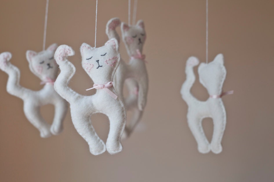Baby Mobile  Baby Crib Mobile  Nursery Cat  Mobile  by SpringHop