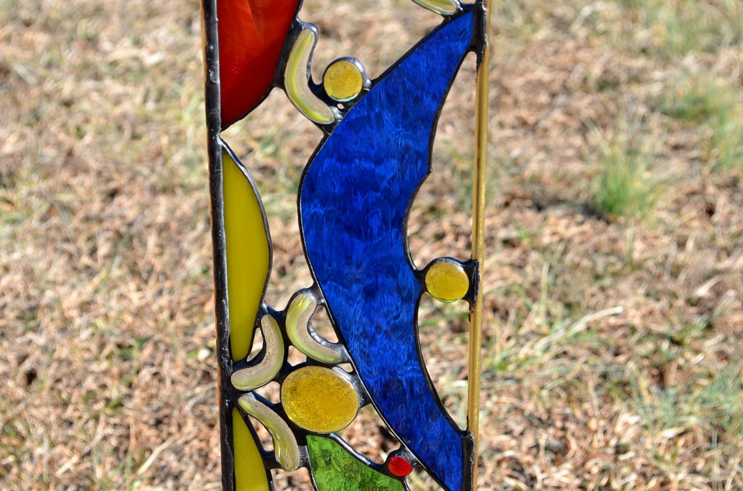 Garden Decor Stained Glass Yard Art Stained by WindsongGlassStudio