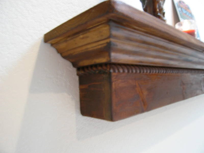 Reclaimed Mantel Shelf in Stained Natural by WestMillsWoodworking