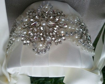 SALE - Wedding Flower Basket, Flower Girl Basket, Rhinestone Flower Basket - Style BK1000